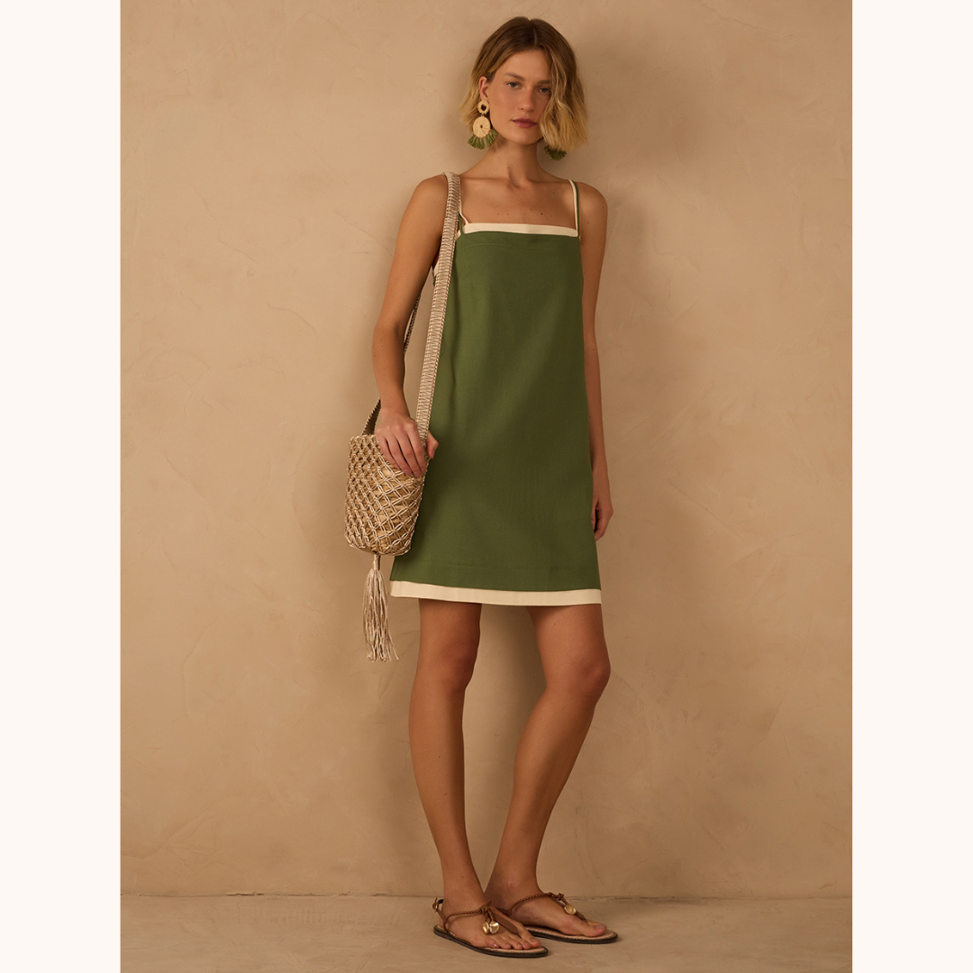 Contrast Layered Mini Dress