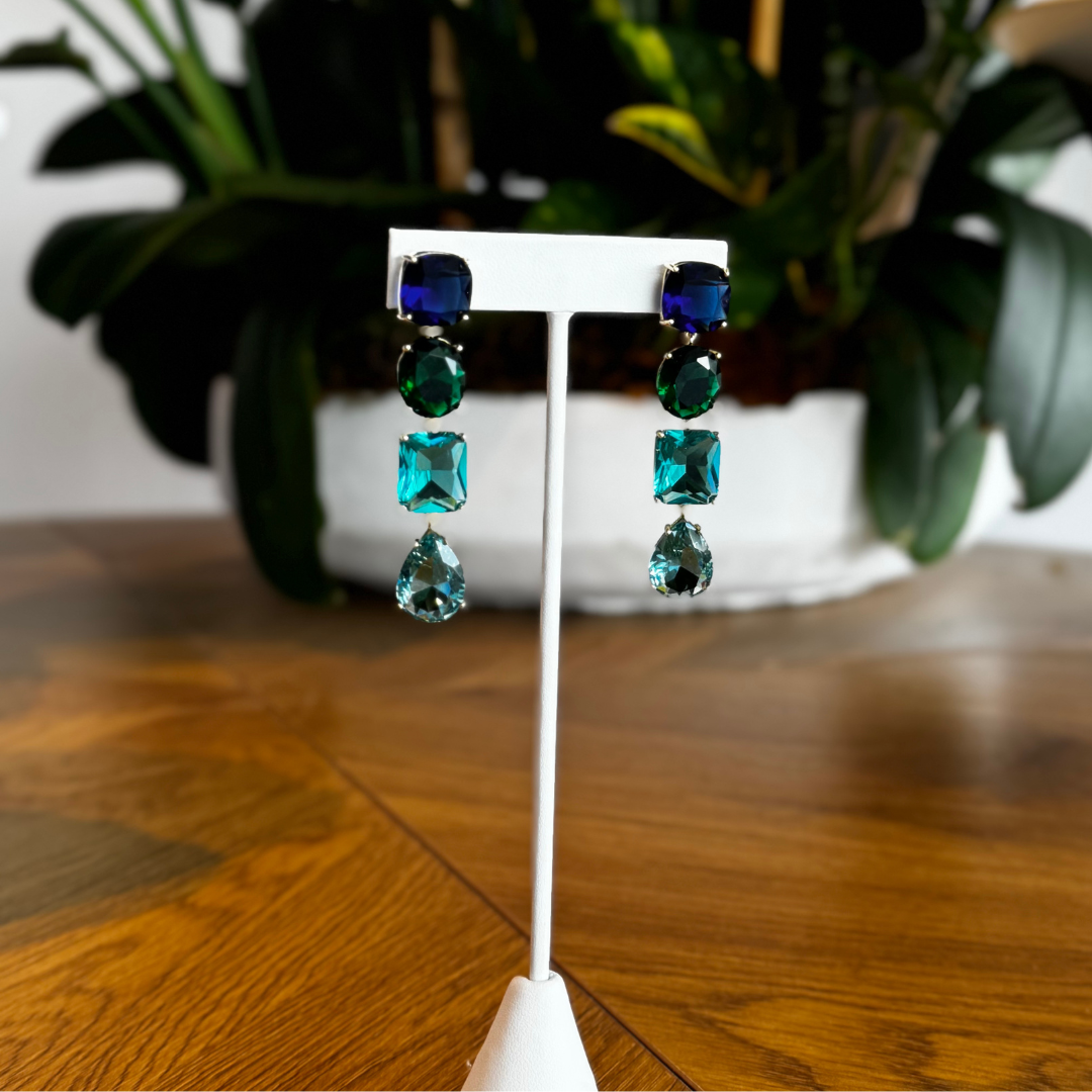 Zarcillos largos de piedras