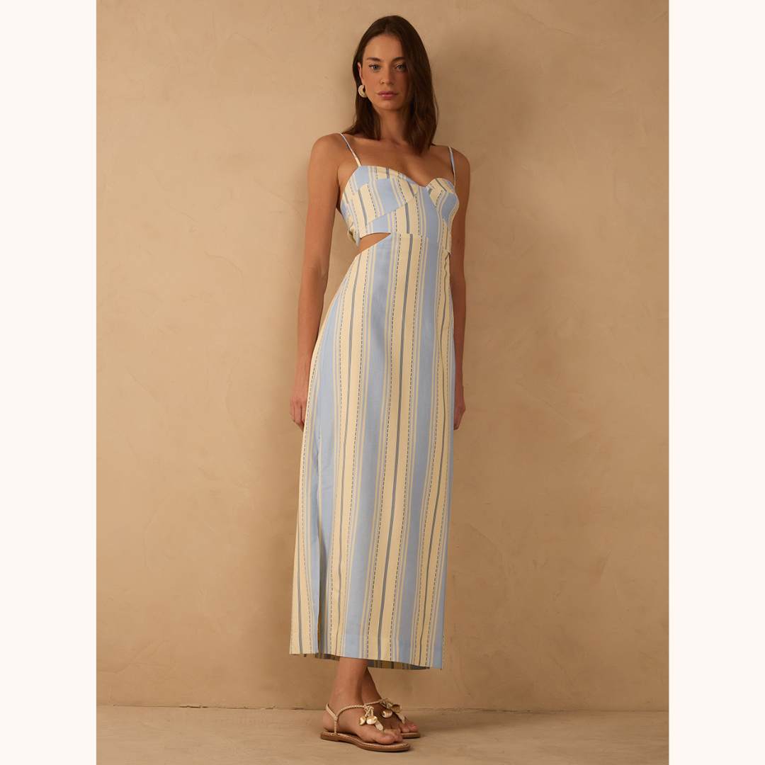 Relaxing Stripe Midi Dress