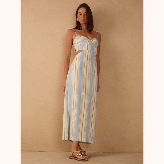 Relaxing Stripe Midi Dress
