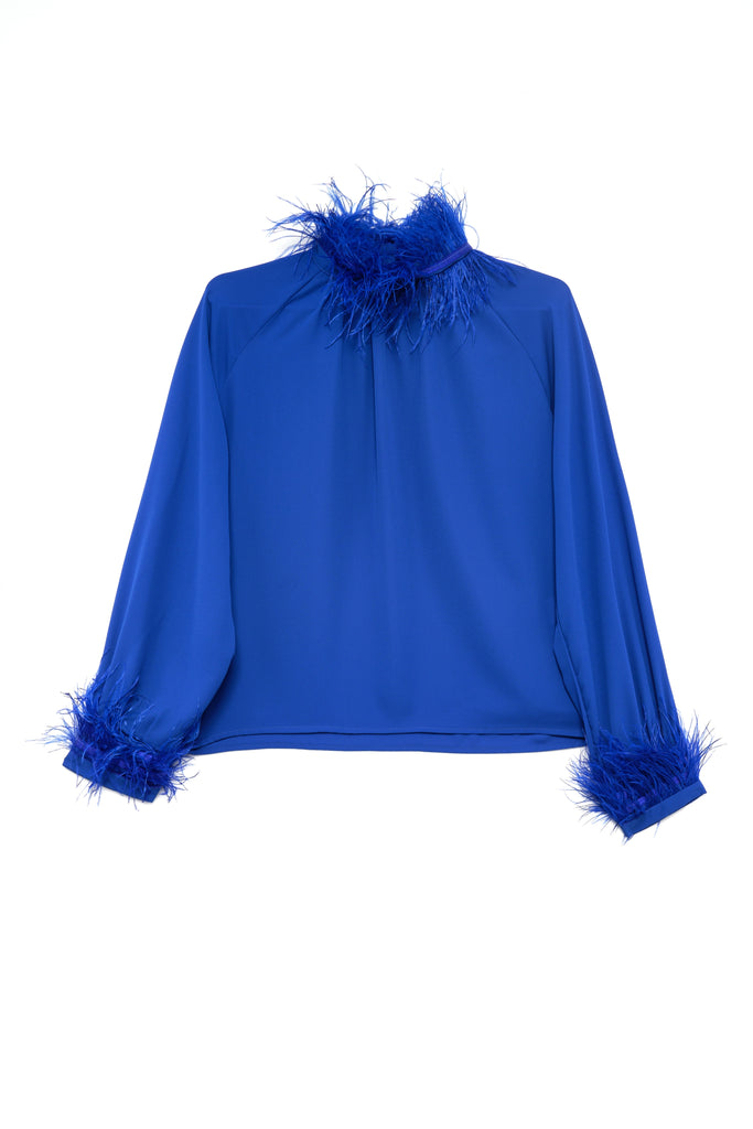 Blusa Milán con plumas