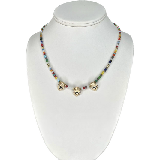 Necklace of colors and small hearts