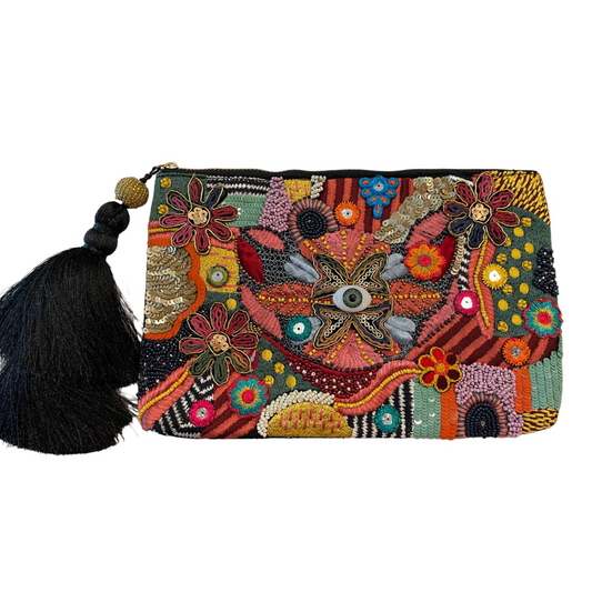 Envelope bag with Evil Eye Embroidery Crystals model I