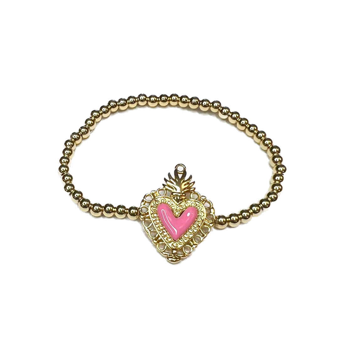 Gold bracelets with heart