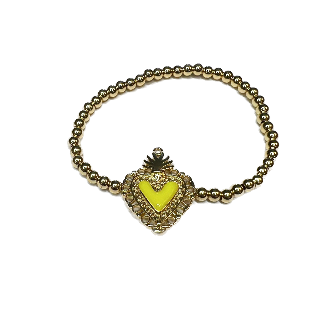 Gold bracelets with heart