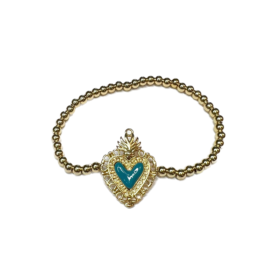 Gold bracelets with heart