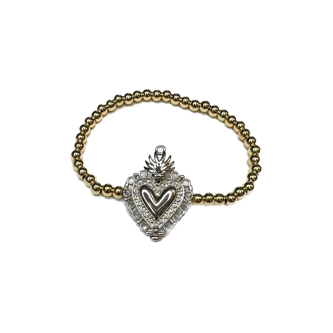 Gold bracelets with heart