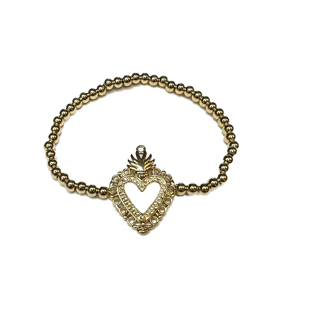 Gold bracelets with heart