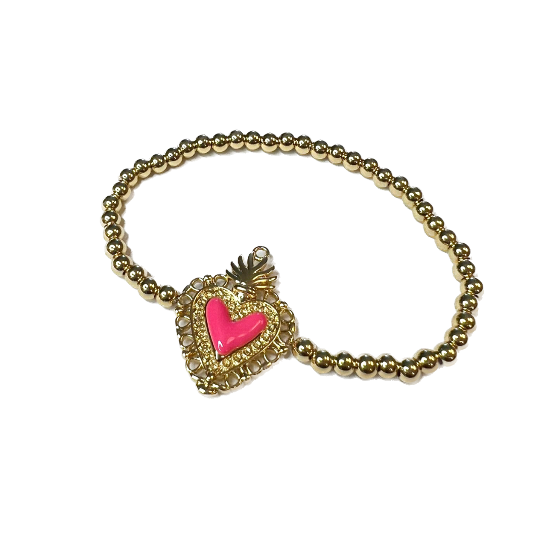 Gold bracelets with heart