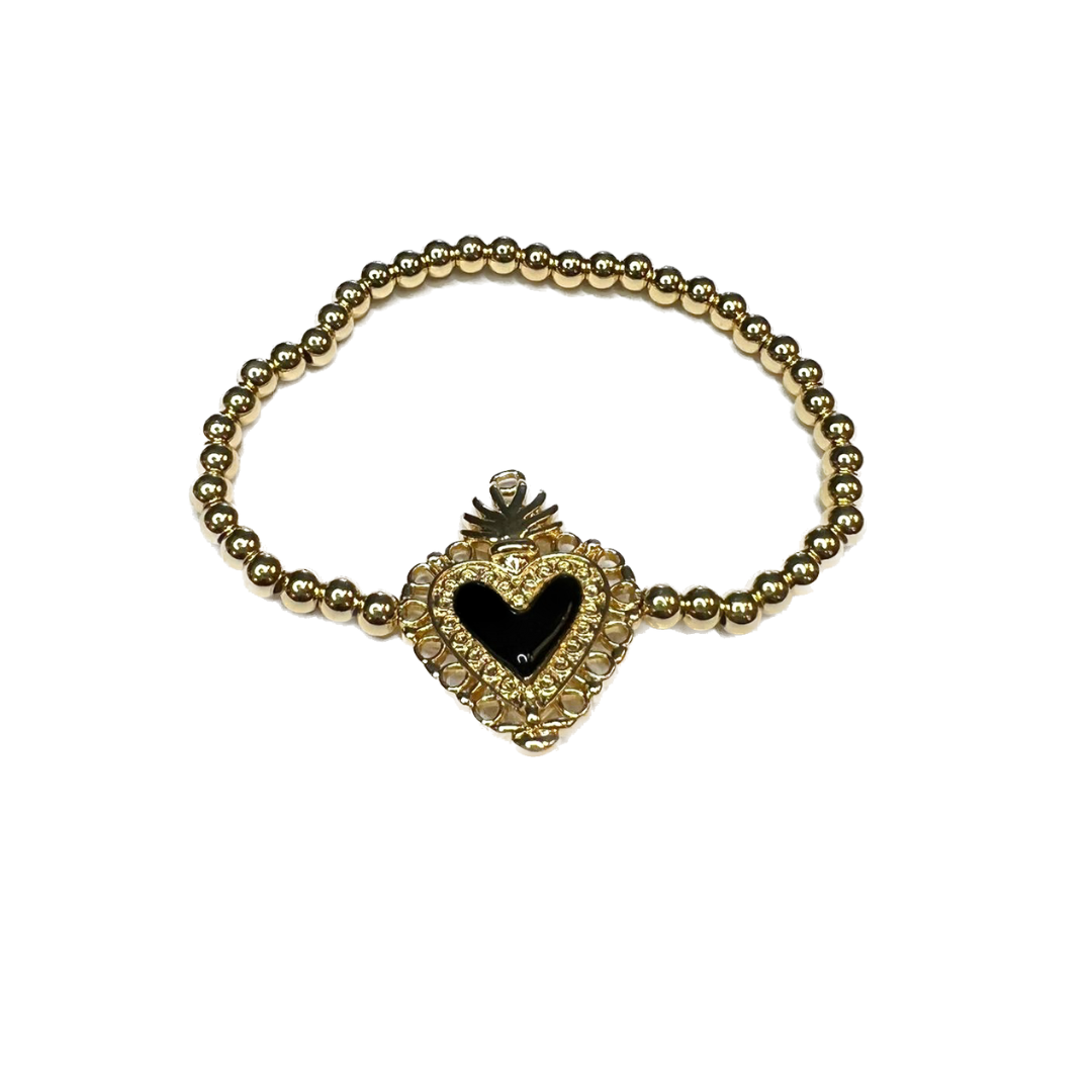 Gold bracelets with heart