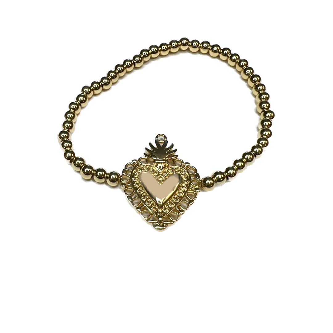 Gold bracelets with heart