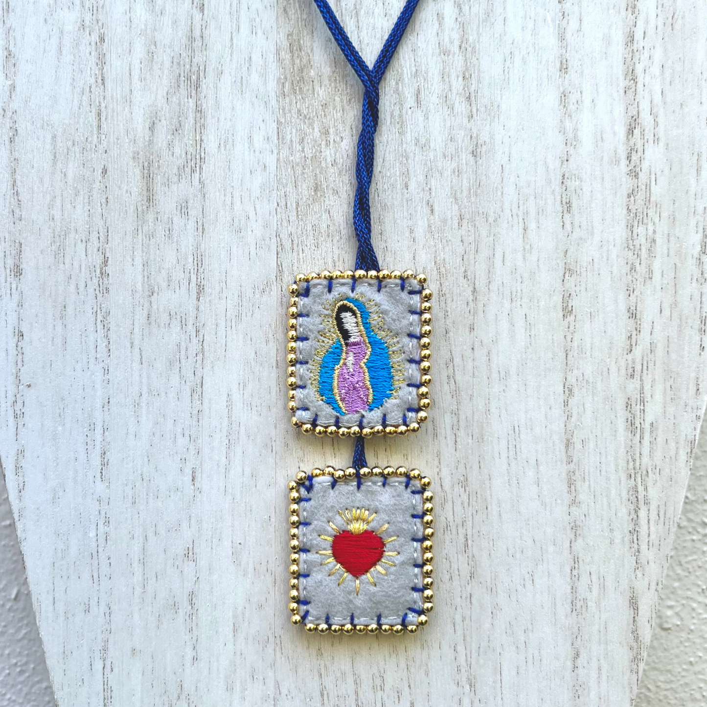 Embroidered scapular of the Virgin of Guadalupe