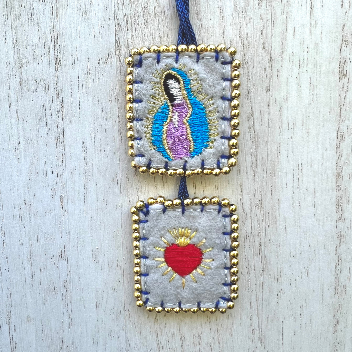 Embroidered scapular of the Virgin of Guadalupe